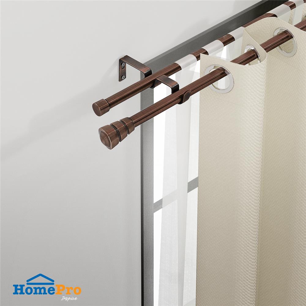 ราง 2 ชั้น ยืดหด HOME LIVING STYLE REEVER 180-310 ซม. สีน้ำตาล