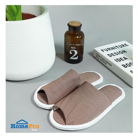 รองเท้าสลิปเปอร์ HOME LIVING STYLE GRID สีน้ำตาล_5