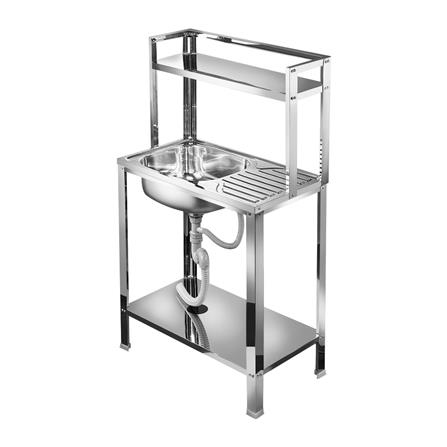 ซิงค์ขาตั้ง 1หลุม 1ที่พัก TECNOSTAR TT RACK 754013 สเตนเลส_0