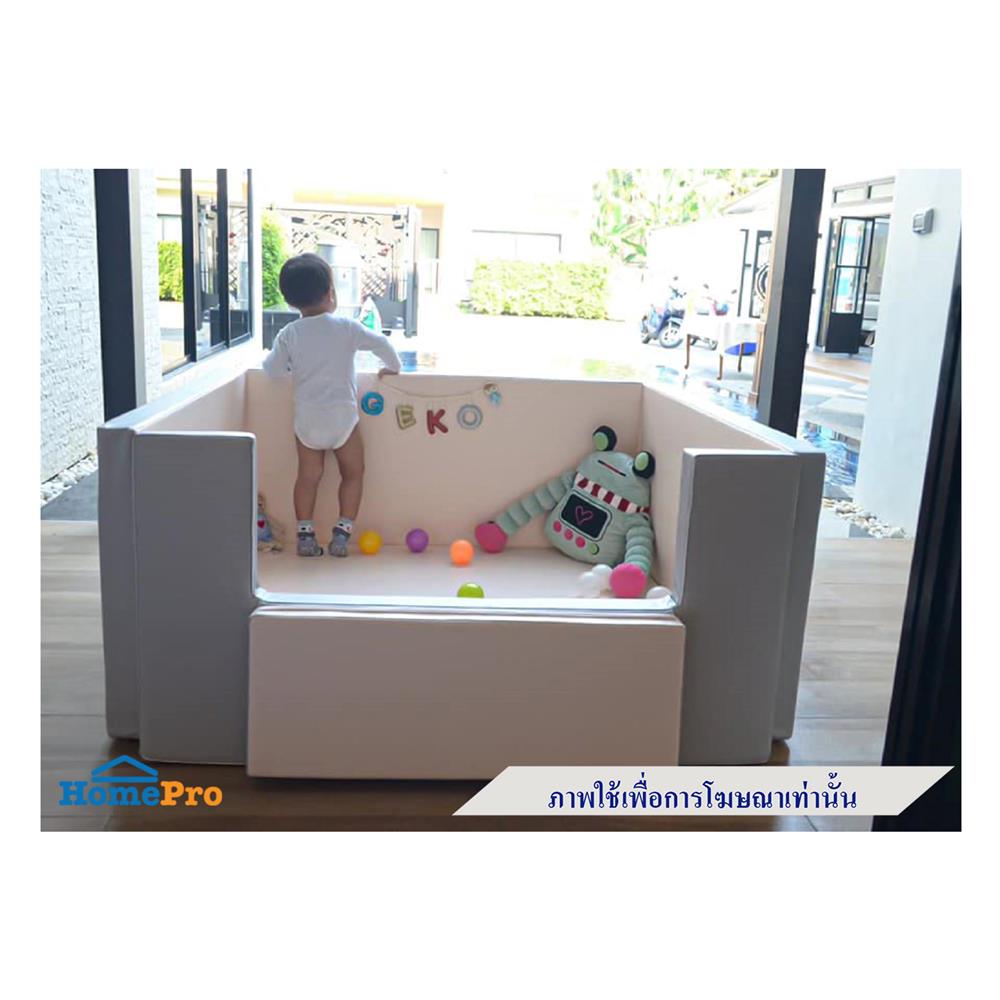 คอกกั้นเด็ก GEKO 3.5 ฟุต หนัง SILICONE สีเทา/ขาว