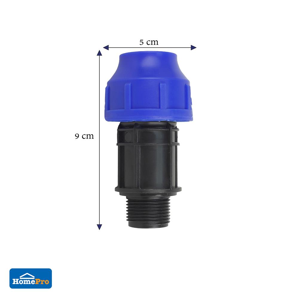 ข้อต่อตรงสวมล็อก PE เกลียวนอก SPRING 25 มม.X3/4 นิ้ว