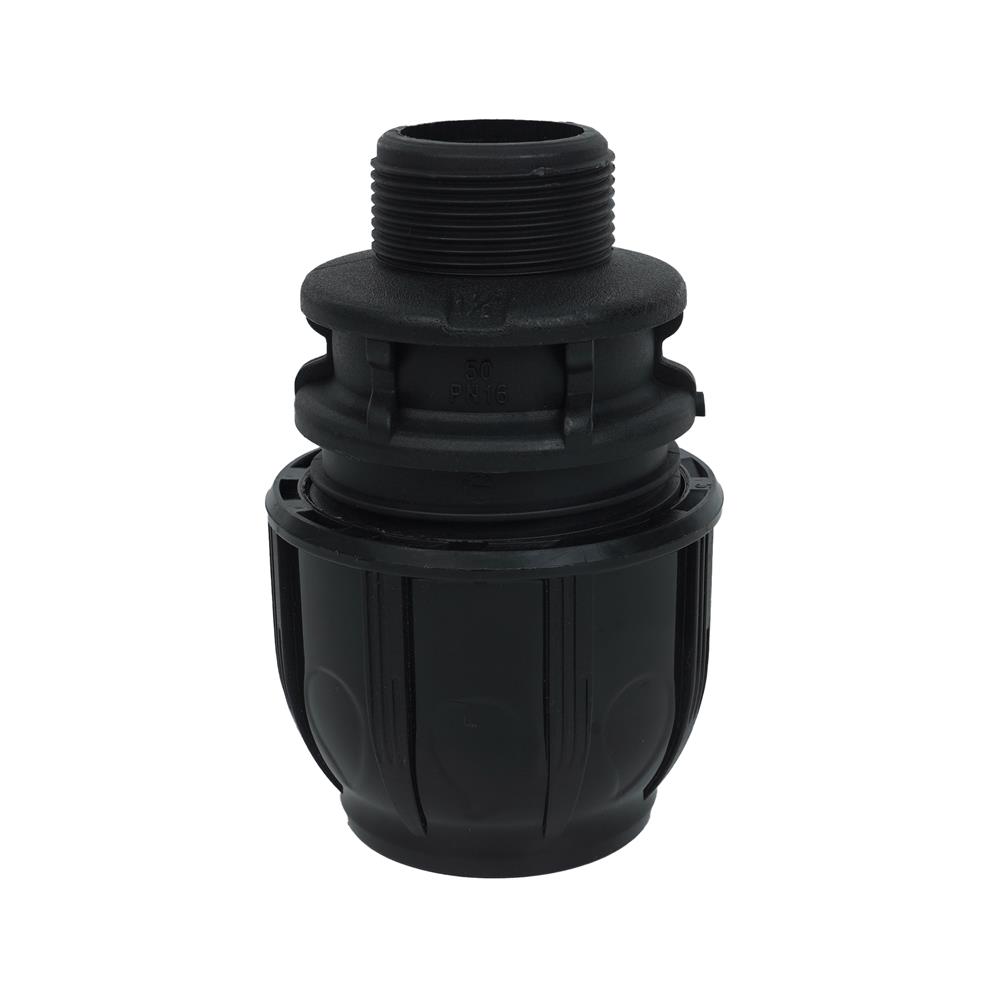 ข้อต่อตรงสวมล็อก PE เกลียวนอก SPRING 50 มม.X2 นิ้ว