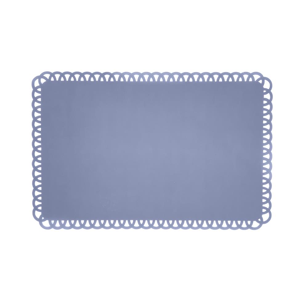 แผ่นรองจาน PVC KECH ขอบหยัก สีฟ้า