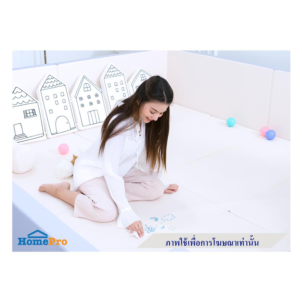 คอกกั้นเด็ก GEKO 6 ฟุต หนัง SILICONE สีเทา/ขาว