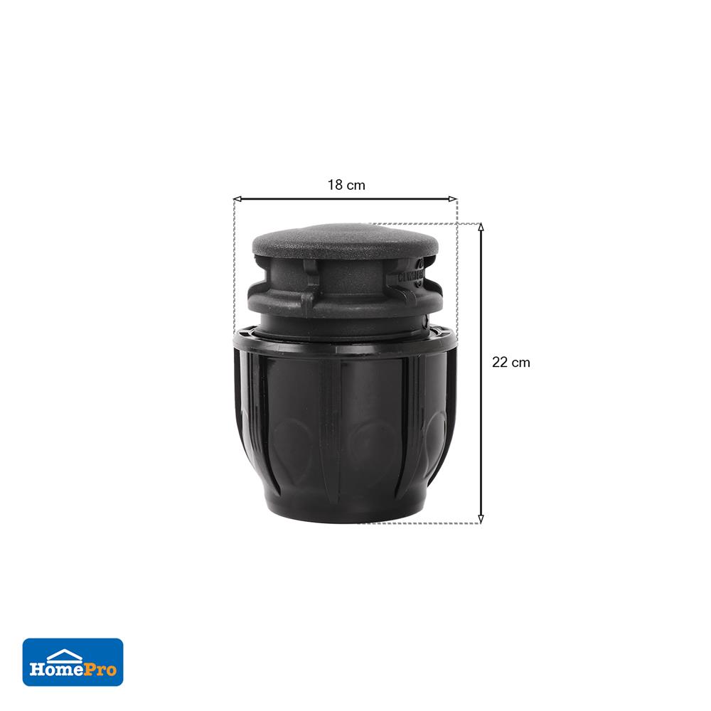 ฝาปิดปลายท่อสวมล็อค PE SPRING 50 มม. สีดำ