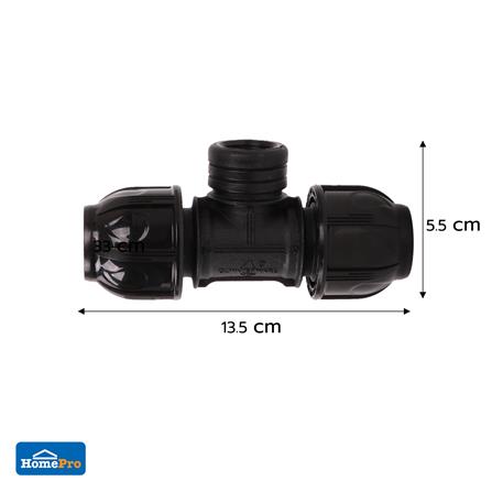 สามทางสวมล็อค PE เกลียวใน SPRING 20 มม. x 1/2 นิ้ว สีดำ_2