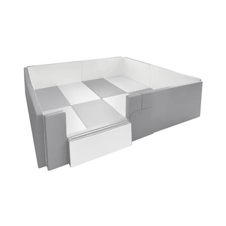 คอกกั้นเด็ก GEKO 2X2 ม. หนัง PU สีเทา/ขาว_0