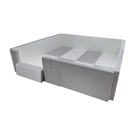 คอกกั้นเด็ก GEKO 6 ฟุต หนัง PU สีเทา/ขาว_0