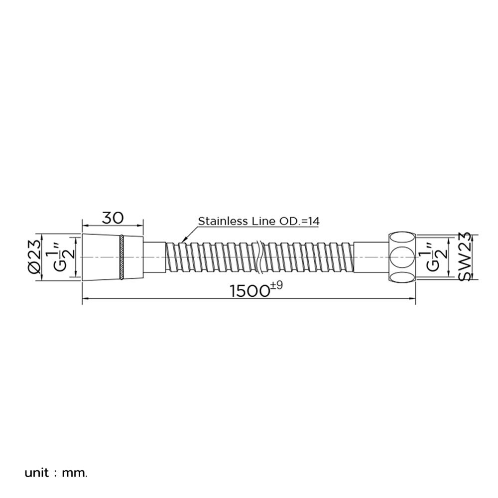 สายฝักบัวสเตนเลส KARAT FAUCET KA-06-921-50 150 ซม.