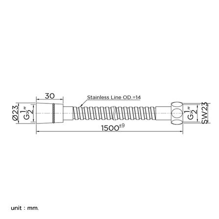 สายฝักบัวสเตนเลส KARAT FAUCET KA-06-921-50 150 ซม._1
