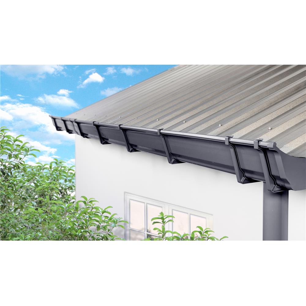 รางน้ำฝนพีวีซี แบบเรียบ โอเค 4 ม. สีเทา