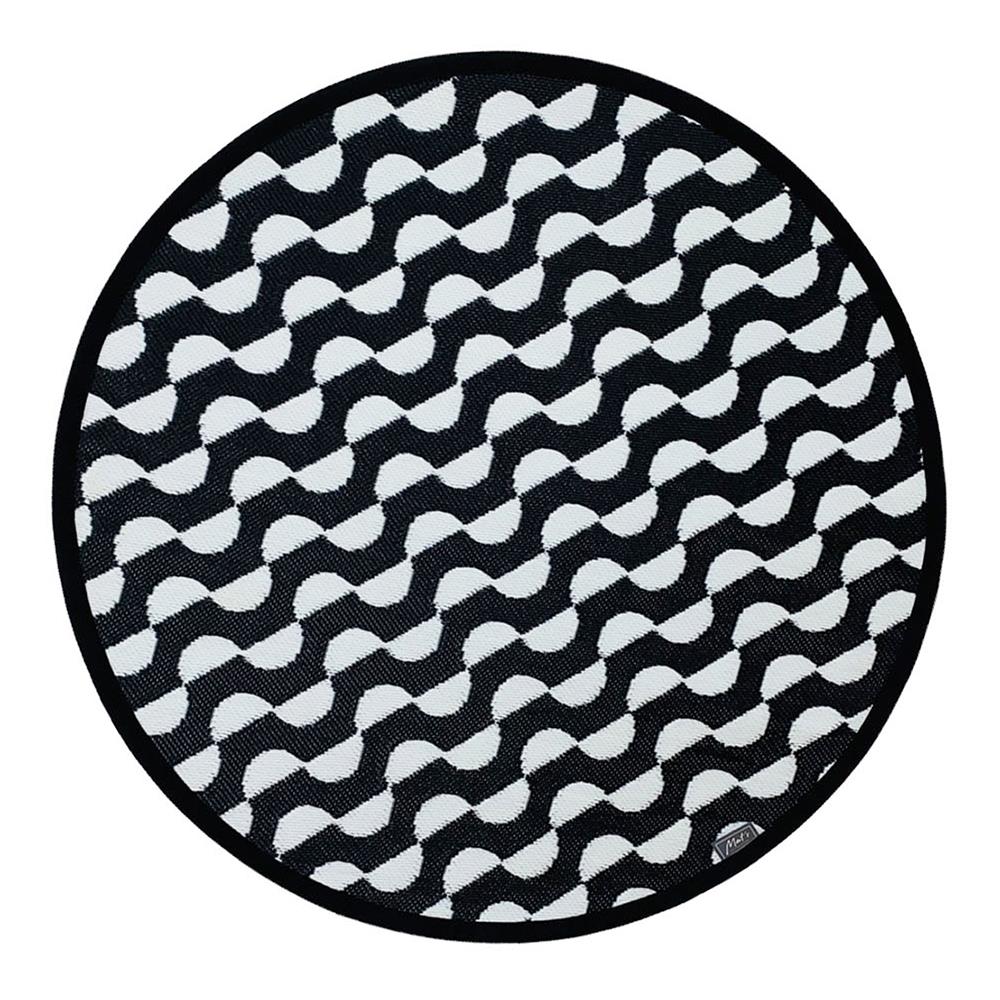เสื่ออเนกประสงค์ MAT-ER CIRCLE WAVES 150x150 ซม. สีดำ-ขาว