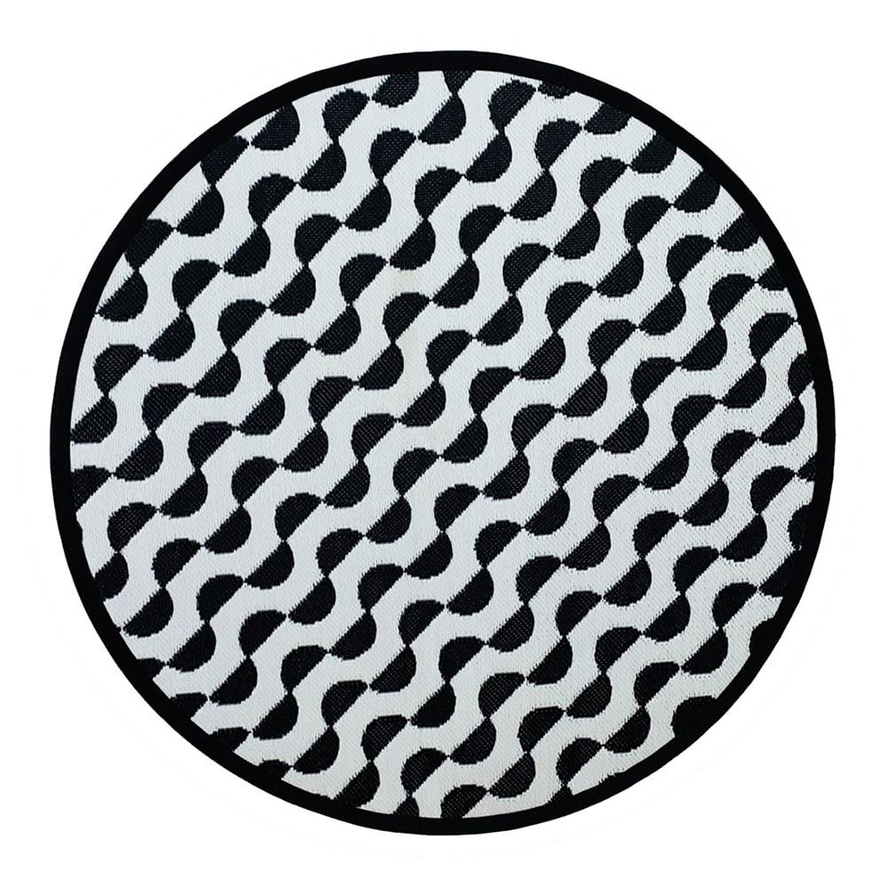 เสื่ออเนกประสงค์ MAT-ER CIRCLE WAVES 150x150 ซม. สีดำ-ขาว