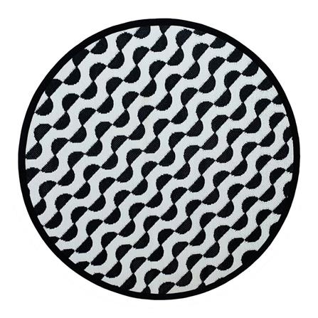 เสื่ออเนกประสงค์ MAT-ER CIRCLE WAVES 150x150 ซม. สีดำ-ขาว_1