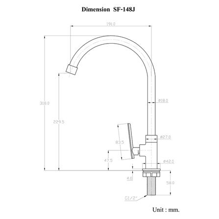 ก๊อกซิงค์เดี่ยว เคาน์เตอร์ HANG SF-148J_1