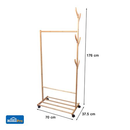 ราวแขวนผ้าไม้อเนกประสงค์ ME LIVING 70 ซม. สีเนเชอรัล_5