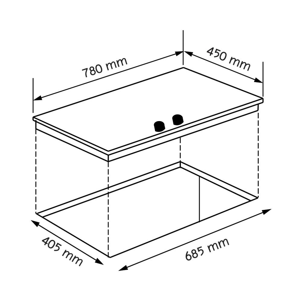 เตาฝังแก๊ส AXIA BOTTEGA78-2G 78 ซม.