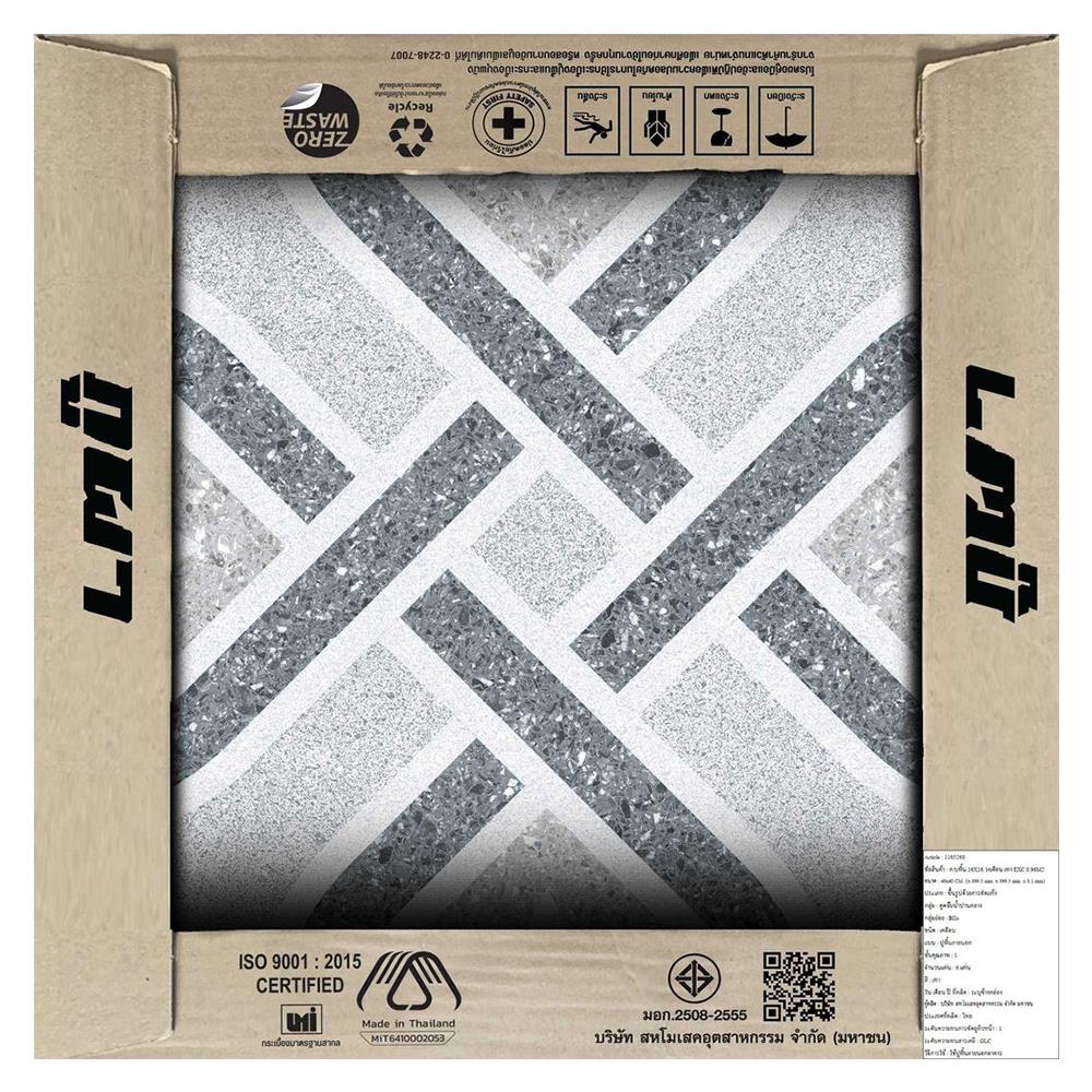กระเบื้องพื้น 16x16 นิ้ว ภูผา วงเดือน เทา A 0.96M2