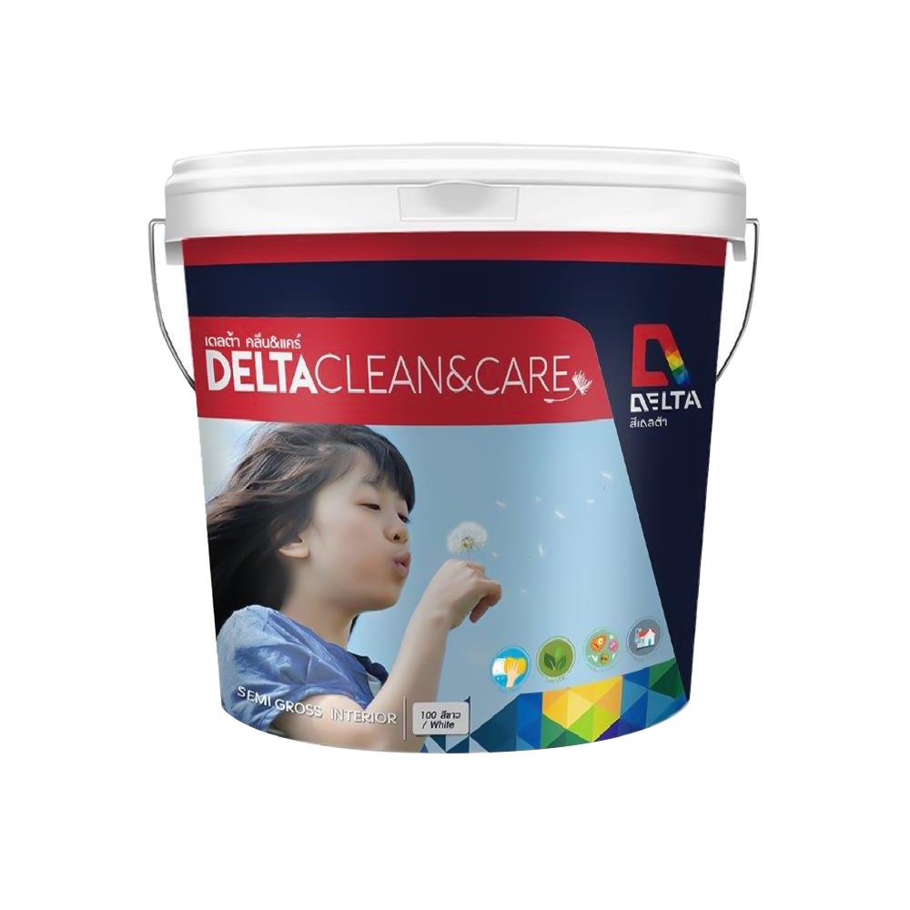 สีน้ำทาภายใน DELTA CLEAN&CARE BASE B กึ่งเงา 2.5 แกลลอน