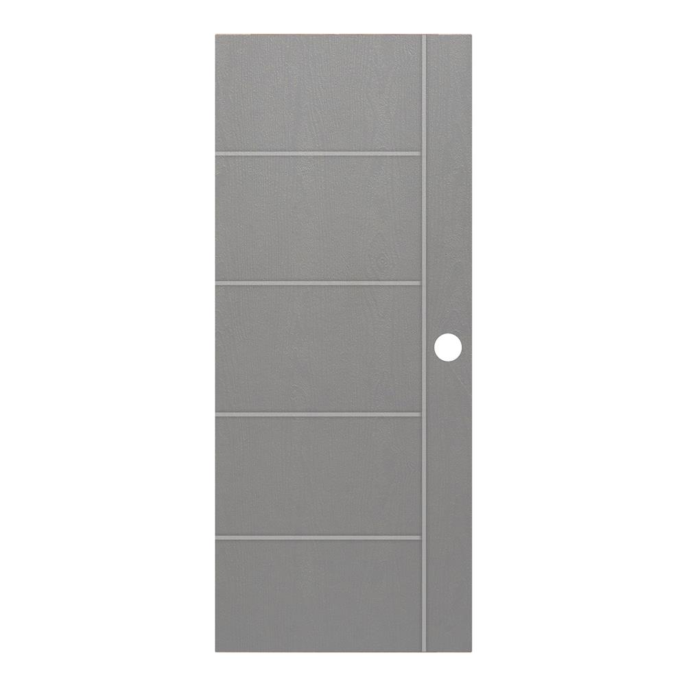 ประตูภายนอก UPVC เจาะลูกบิด MODERNWOOD MWNR004 80x200 ซม. สีเทา