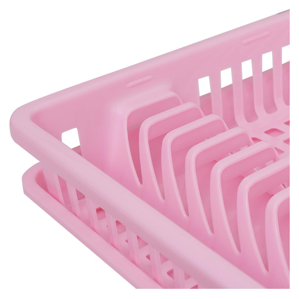 ชั้นคว่ำจานพลาสติกพร้อมถาดรอง SN 9883/1 สีชมพู