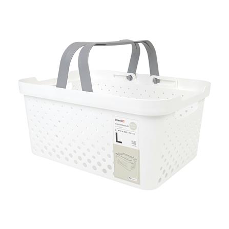 ตะกร้าผ้าเหลี่ยมซ้อนได้ STACKO MONO ไซซ์ L สีขาว