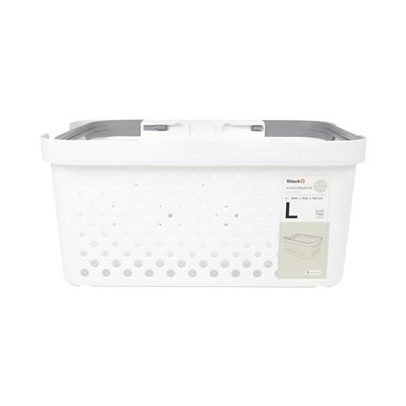 ตะกร้าผ้าเหลี่ยมซ้อนได้ STACKO MONO ไซซ์ L สีขาว_1