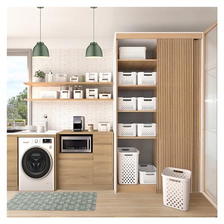 ตะกร้าผ้าเหลี่ยมซ้อนได้ STACKO MONO ไซซ์ L สีขาว_3