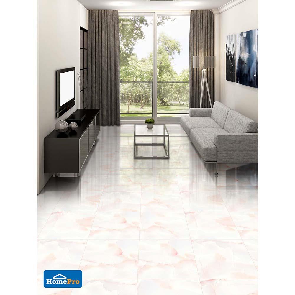 กระเบื้องพื้น 16x16 นิ้ว ภูผา พาฝัน ชมพู A 0.96M2