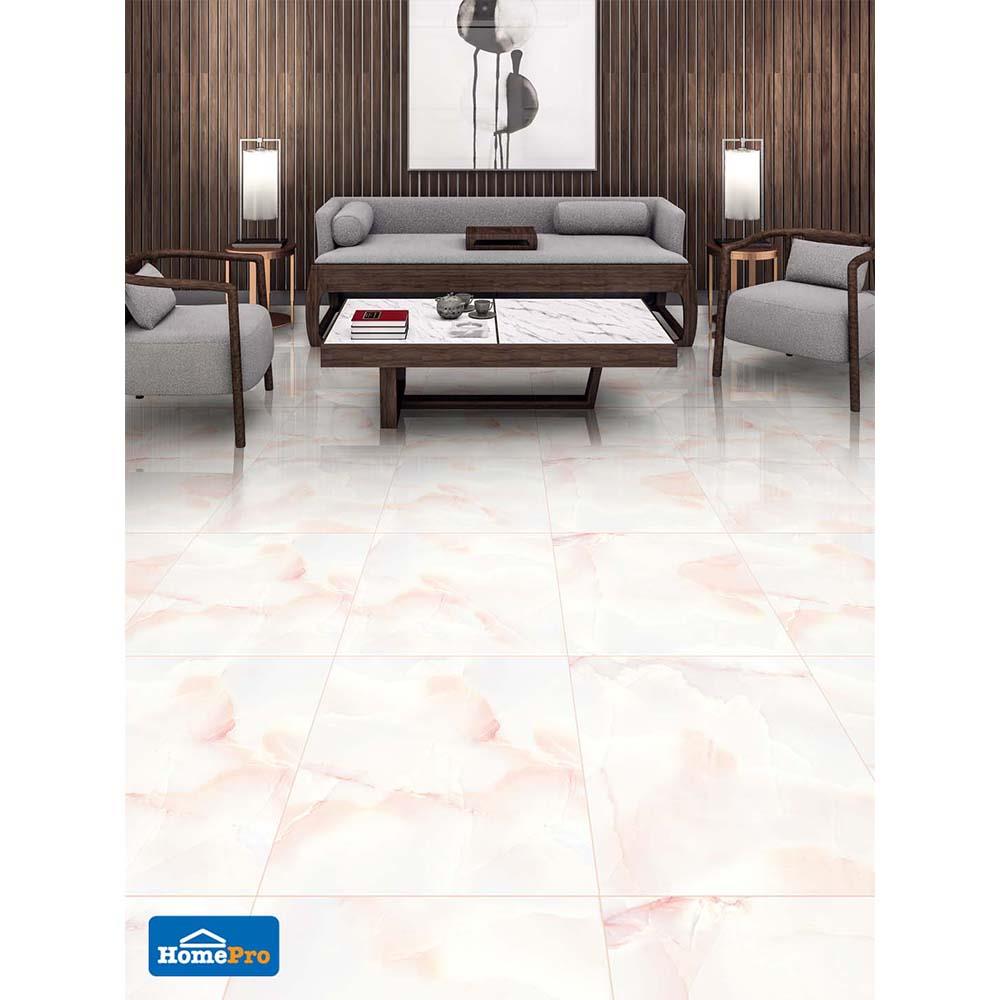 กระเบื้องพื้น 16x16 นิ้ว ภูผา พาฝัน ชมพู A 0.96M2