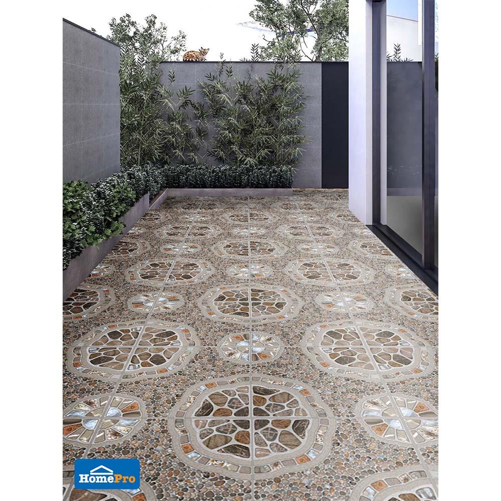 กระเบื้องพื้น 16x16 นิ้ว ภูผา กรวดแก้ว น้ำตาล A 0.96M2