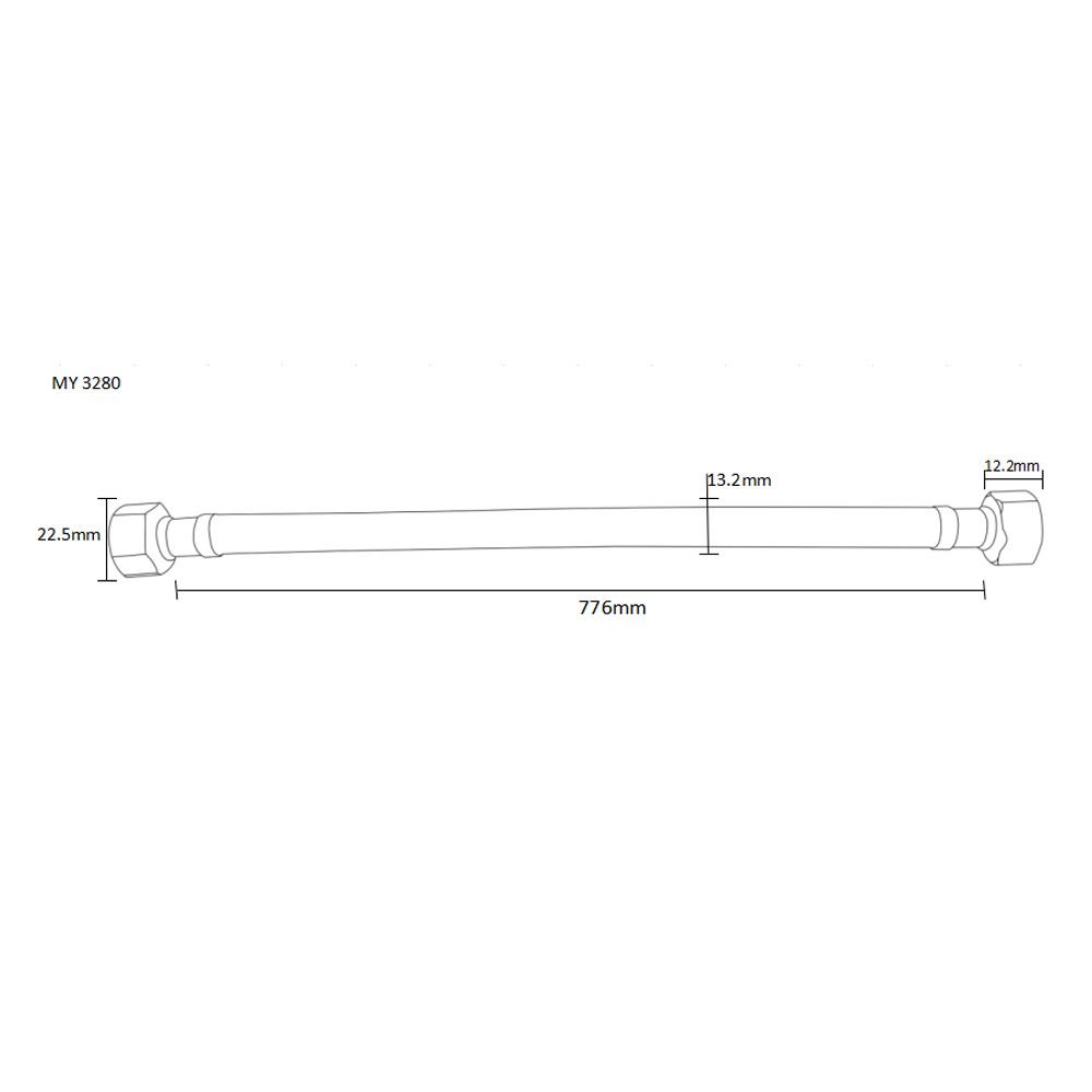 สายน้ำดีสเตนเลสน้ำอุ่น-น้ำเย็น MOYA MY 1165368 32 นิ้ว