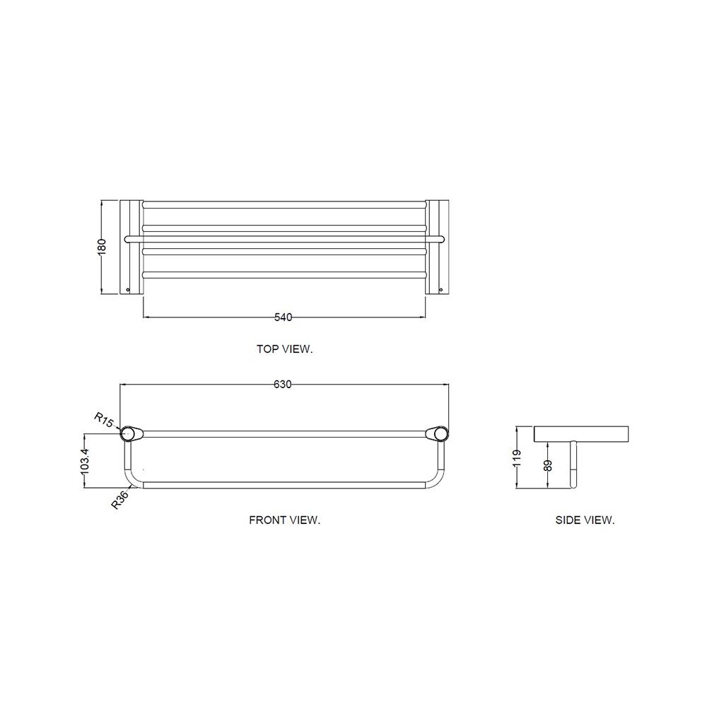 ชั้นวางพร้อมราว HAFELE 485.80.017 สีโครม