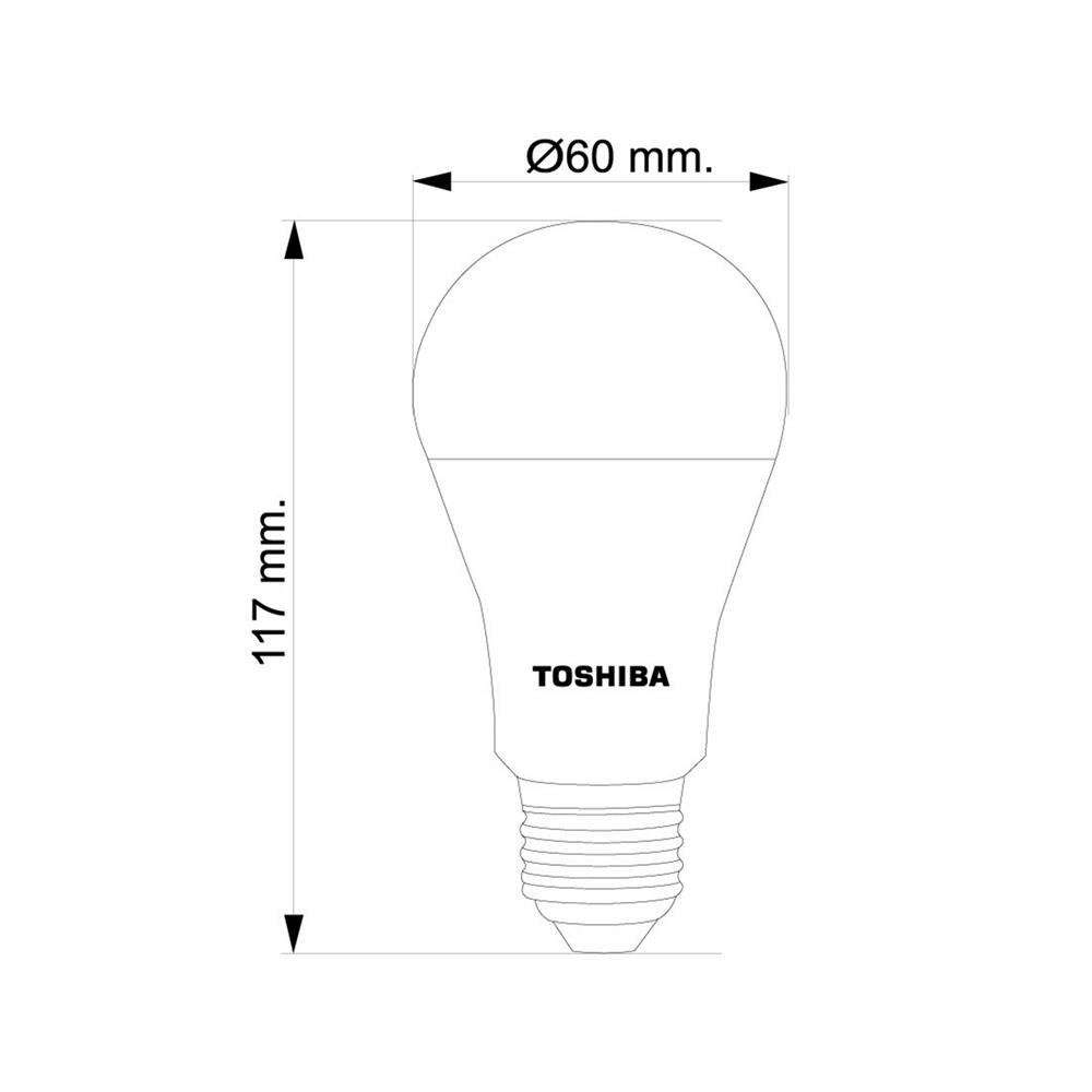 หลอด LED TOSHIBA A60 10.5 วัตต์ DAYLIGHT E27 แพ็ก 2 ชิ้น