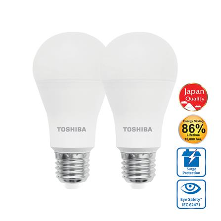 หลอด LED TOSHIBA A60 10.5 วัตต์ DAYLIGHT E27 แพ็ก 2 ชิ้น
