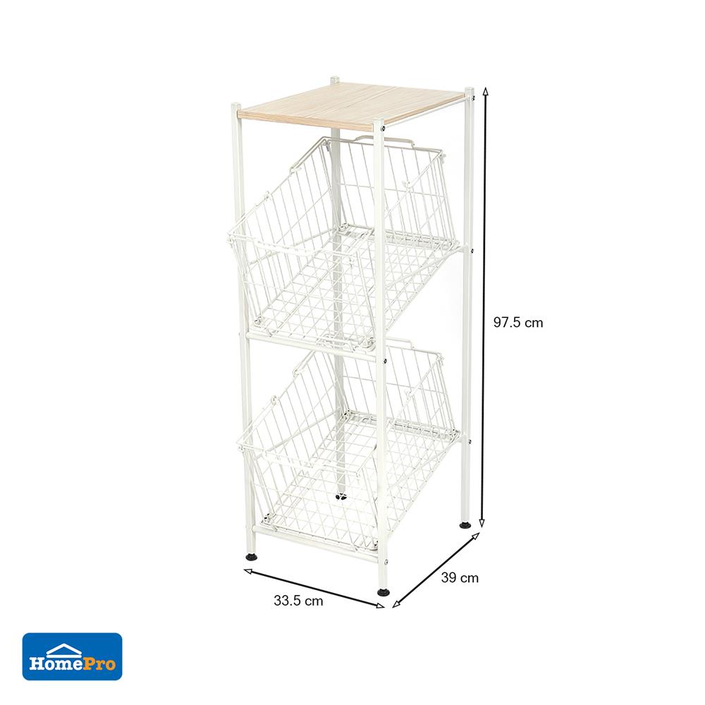 ชั้นวาง 2 ชั้น STACKO SCANDI 33.5x39x97.5 ซม. สีขาว