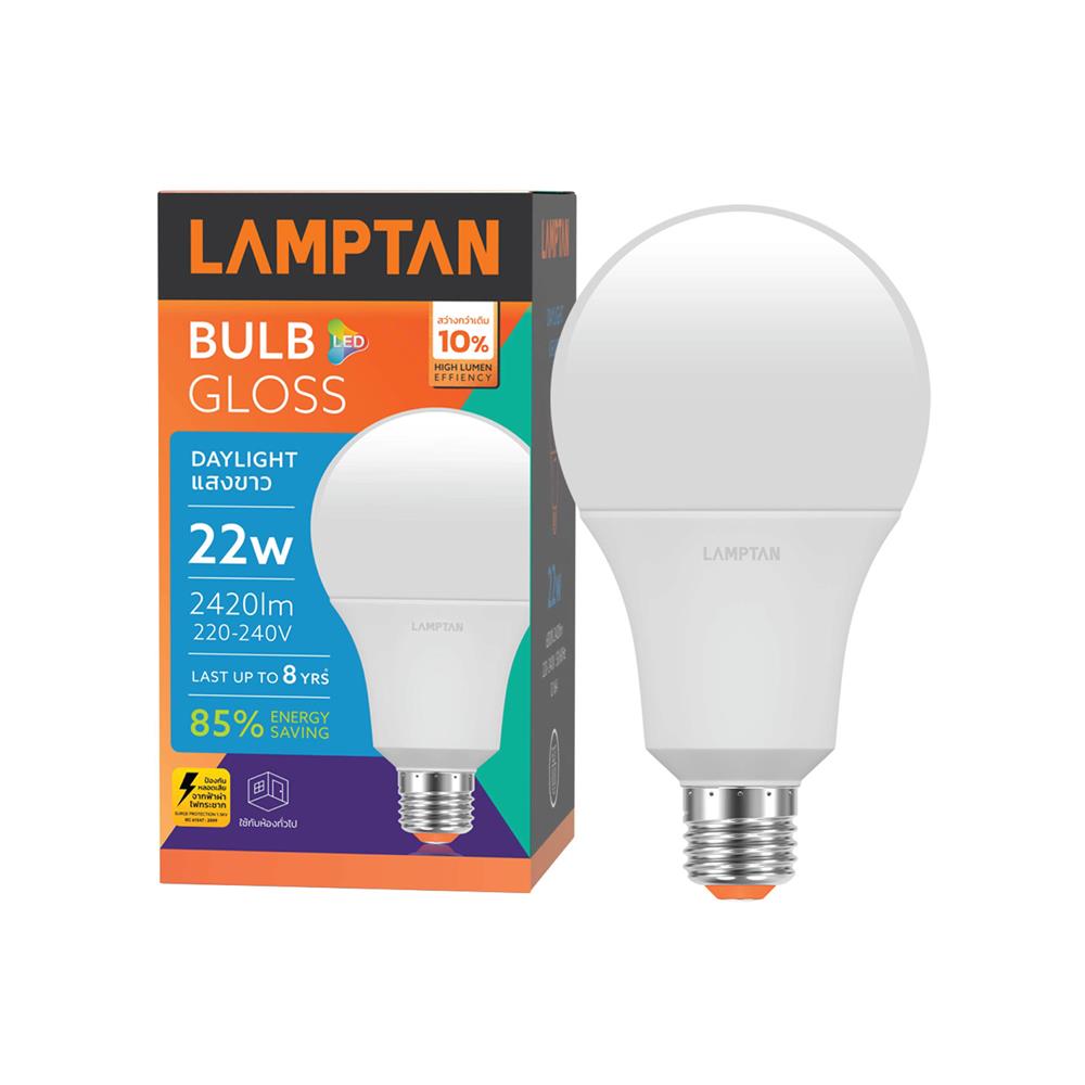 หลอด LED LAMPTAN A80 BULB GLOSS 22 วัตต์ DAYLIGHT E27