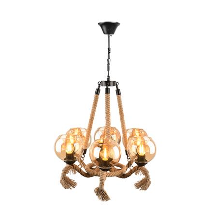 ไฟช่อ LUMAX 01-02872 สีน้ำตาล 6 หัว_0