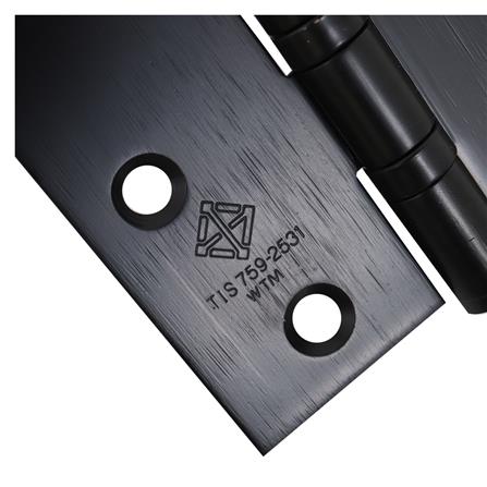 บานพับ 4X3 นิ้ว X 2 มม. AZLE 4BB มอก. สีดำ (แพ็ก 2 ชิ้น)_3