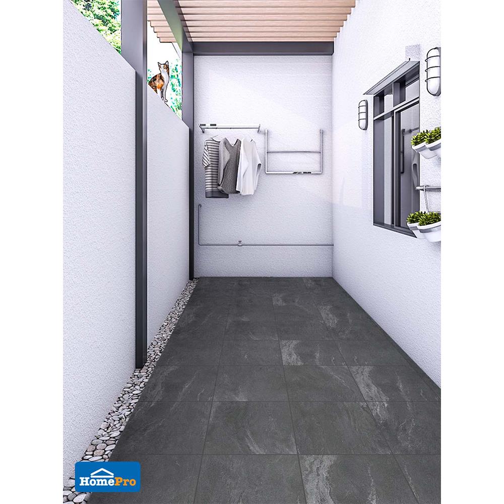 กระเบื้องพื้นพอร์ซเลน  16x16 นิ้ว COTTO ครีก เทาเข้ม PM (HYG) 0.96M2