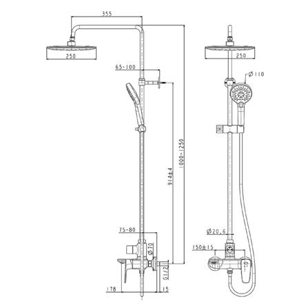 ฝักบัว RAIN SHOWER AMERICAN STANDARD A-6110-978-909WK_1
