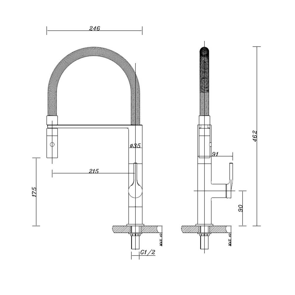 ก๊อกซิงค์เดี่ยวเคาน์เตอร์ HAFELE 495.50.094 สีโครม