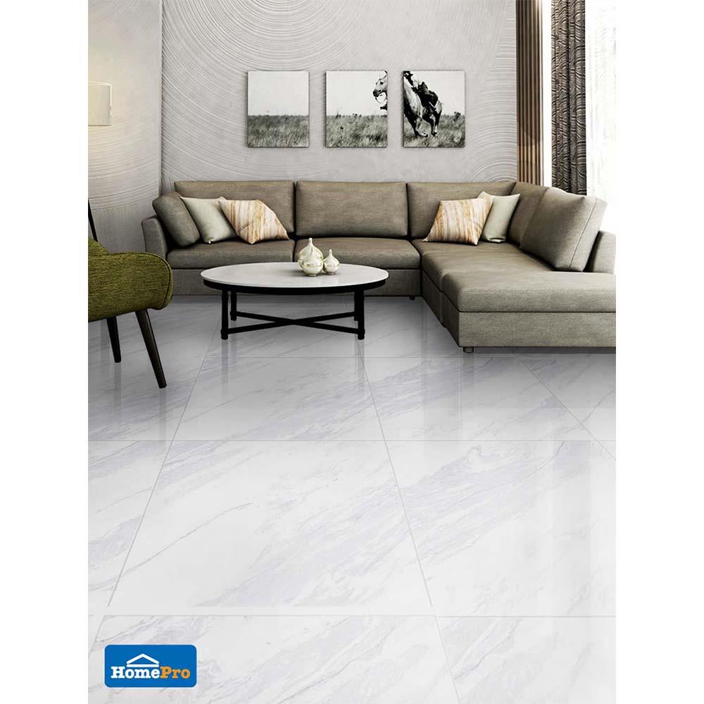 กระเบื้องพื้น 12x12 นิ้ว ภูผา ปลายฝน ขาว EXC 1M2