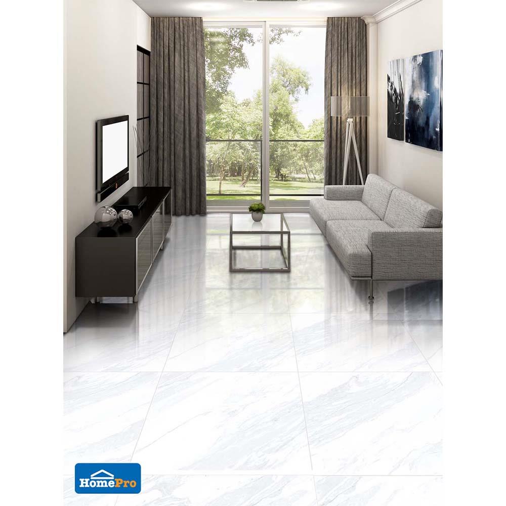 กระเบื้องพื้น 12x12 นิ้ว ภูผา ปลายฝน ขาว EXC 1M2