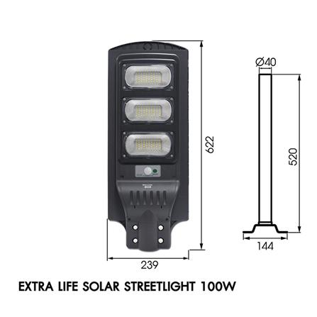 ไฟถนน SOLAR RACER EXTRA LIFE 100 วัตต์ DAYLIGHT สีเทา_4