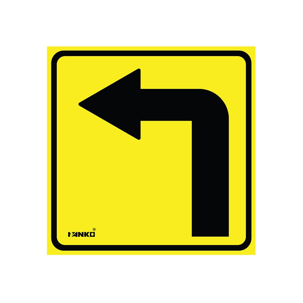 ป้ายจราจรเลี้ยวซ้าย PANKO SA2113 สีเหลือง/ดำ