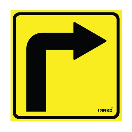 ป้ายจราจรเลี้ยวขวา PANKO SA2114 สีเหลือง/ดำ_0