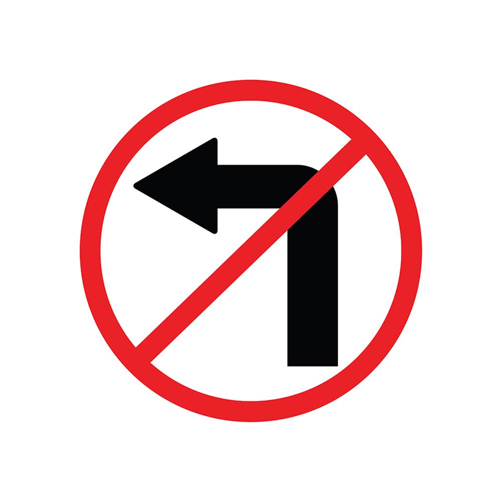 ป้ายห้ามเลี้ยวซ้าย PANKO SA2105 สีขาว/แดง