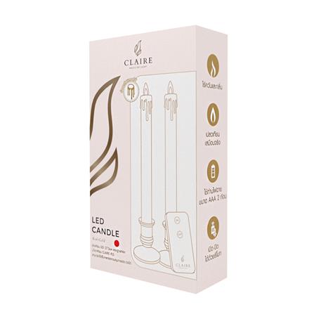 เชิงเทียน LED CLAIRE 0.06 วัตต์ WARMWHITE 27.5 ซม. สีแดง/ทอง_4