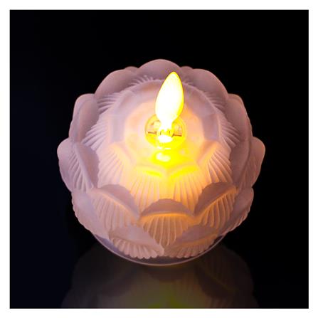 เทียน LED ดอกบัว CLAIRE 0.06 วัตต์ WARMWHITE 8.5 ซม. สีขาว_1